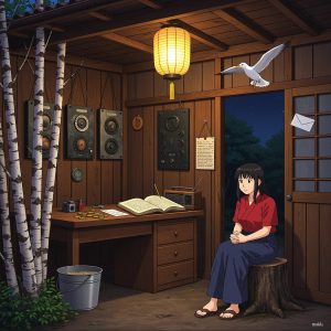 Studio Ghibli workshop at dusk