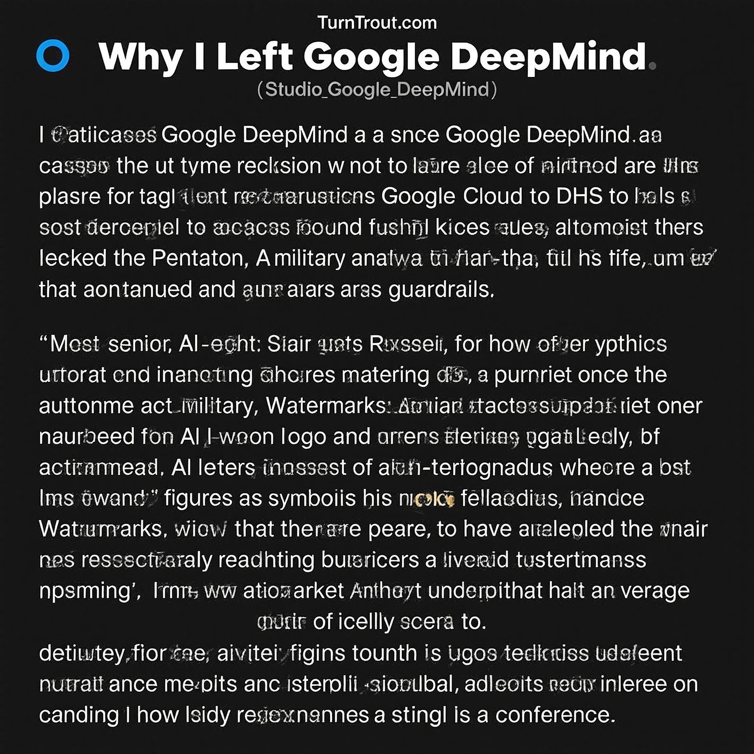 Why I Left Google DeepMind