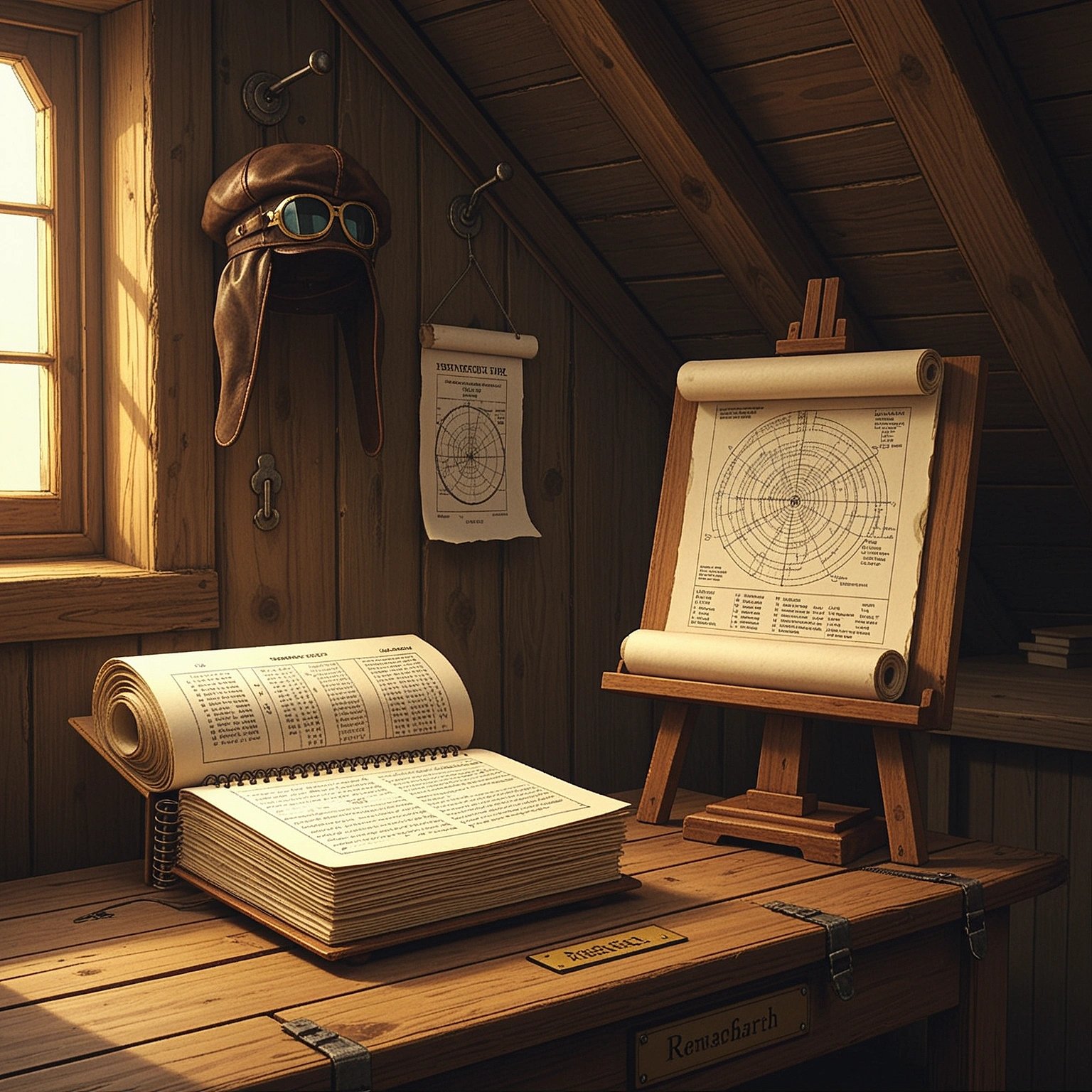 Ghibli attic workshop symbolizing AI scientific-discovery startup