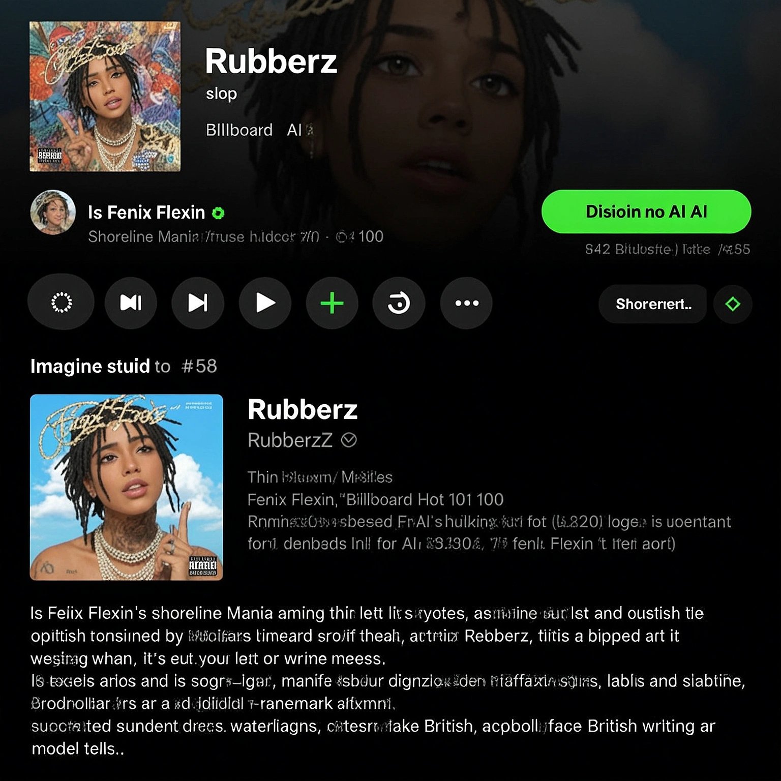 Is Fenix Flexin's Billboard Hot 100 hit Rubberz AI slop?